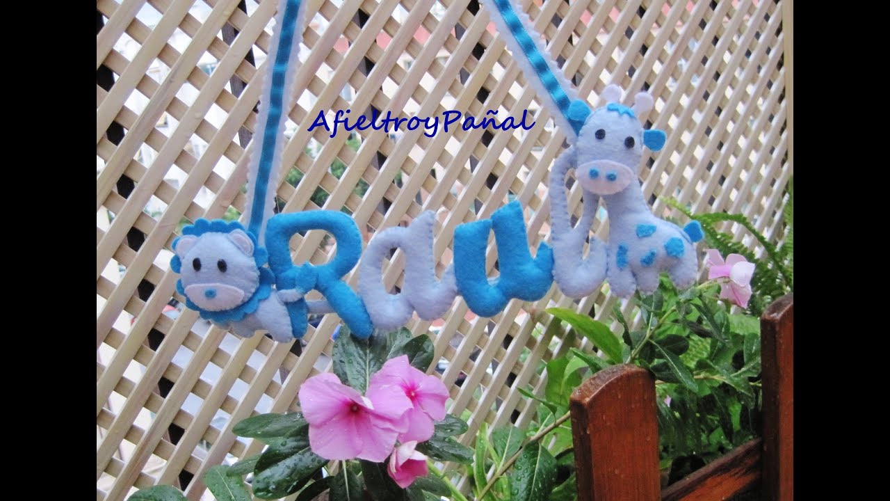Fieltro Tu Nombre en letras Lisas Video fotos. Tartas con Pañales.AfieltroyPañal (Málaga)
