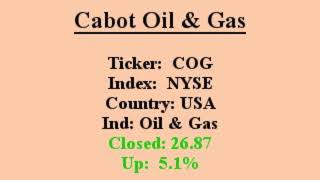 $COG will this stock make you $ Great Sales Q/Q closed in above avg vol 1 min video
