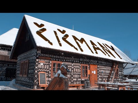 Čičmany under snow [4K] village in Slovakia