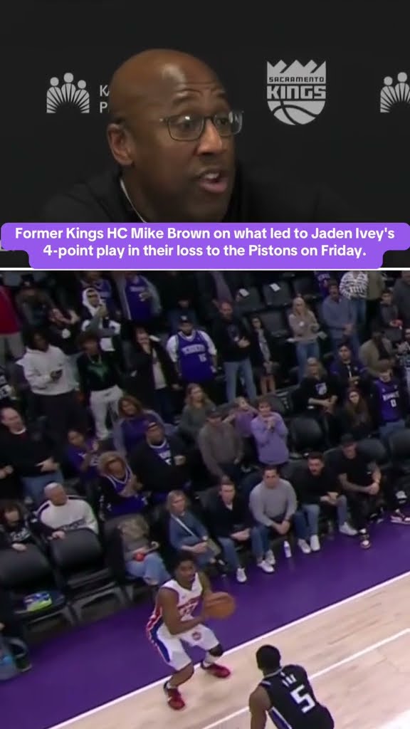 Mike Brown speaks on what led to Jaden Ivy's 4-point play in their loss to the Pistons.