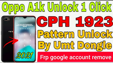oppo A1k cph1923 password pin pettran frp google account unlock umt dongle 1 click done 💯