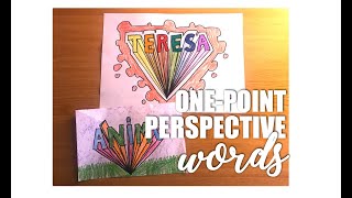 One Point Perspective Words - Art Project.