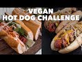 Vegan hot dog challenge  two market girls