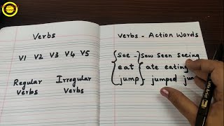 What are V1 V2 V3 V4 V5 Verb forms ||  Regular Irregular verbs