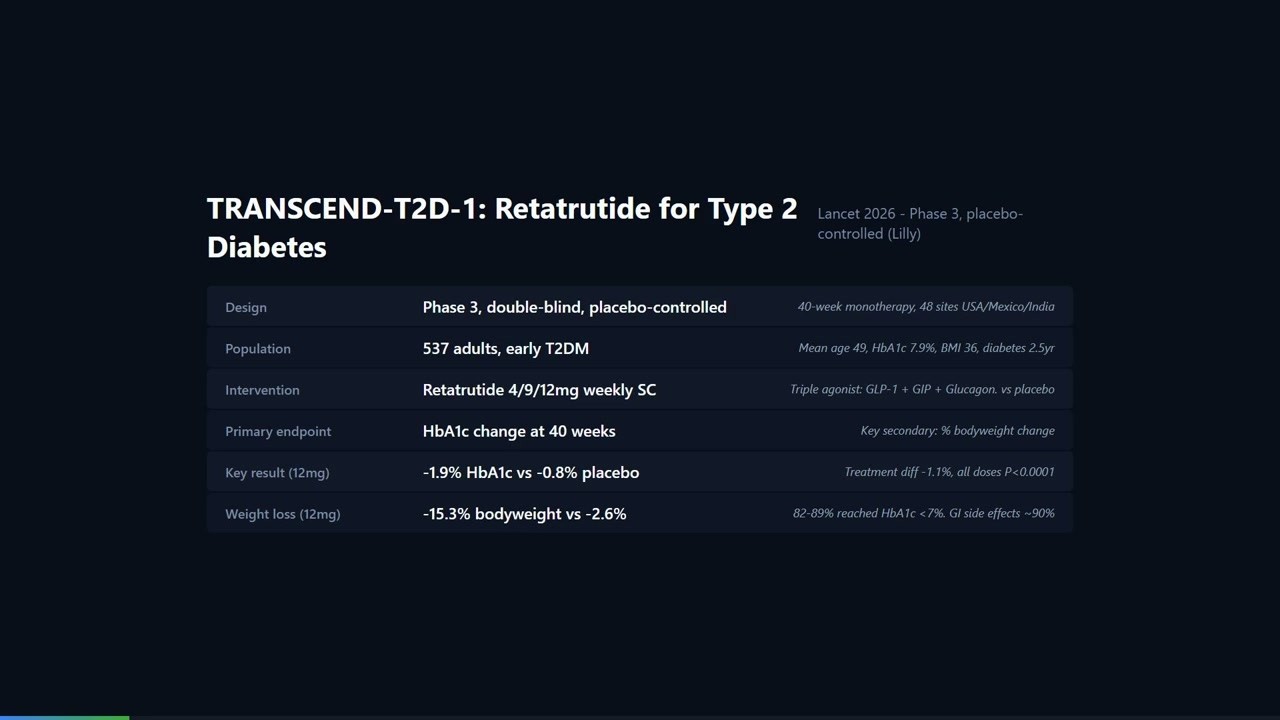 Medical Updates Daily Ep. 15: Retatrutide T2DM, Closed-Loop Insulin Pregnancy, Early DAPT Stroke (9