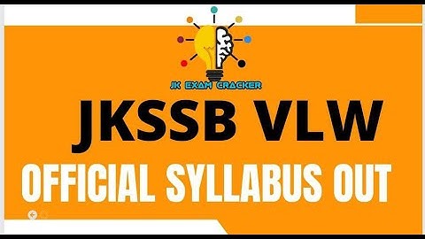 JKSSB VLW OFFICIAL SYLLABUS IS OUT || VLW (PANCHAYAT SECRETARY) 1395 VACANCIES | JK EXAM CRACKER