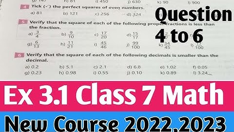 Exercise 3.1 class 7 Math kpk  Textbook new course 2022 | Math 7 new course PTB 2023 Question 4 to 6