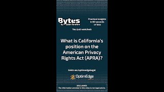 Bytes Episode 98 - What is California's position on the American Privacy Rights Act (APRA)?