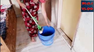 Bijli vlog / Tumpa vlog / No Bra / Desi girl floor cleaning by hand  #vlog20