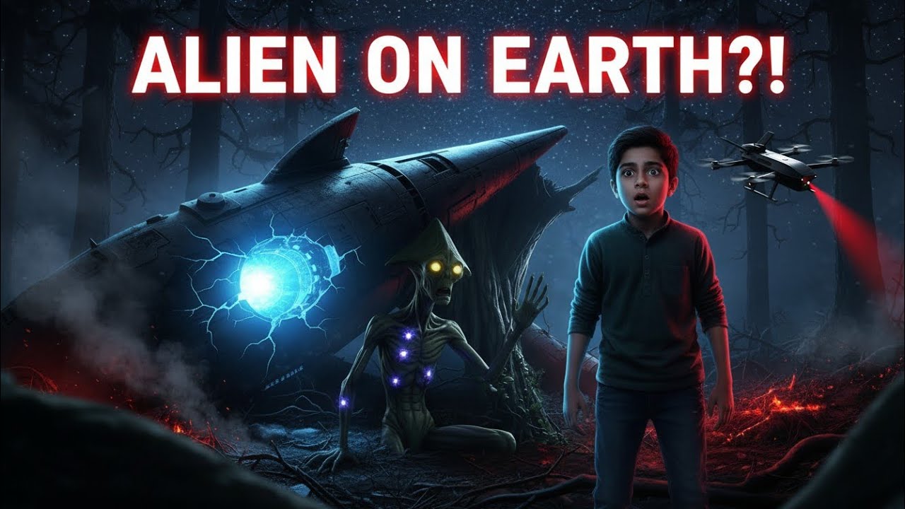 The Alien in the Dark Forest | A Hidden Spaceship Mystery | Urdu stories 