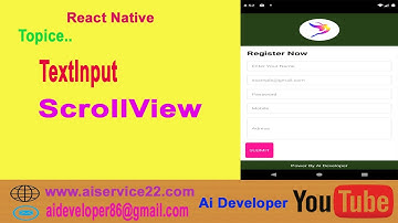 #Ch-7 React Native Textinput and Scrollview #react #reactnative #androidstudio#textinput #scrollview