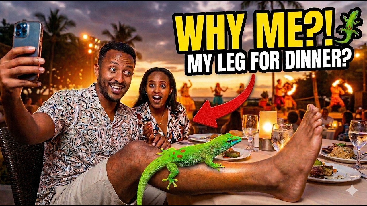Why this lizard chose my leg during dinner... 🦎
