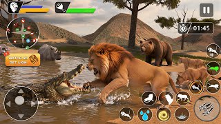 動物ゲーム - ライオン・ファミリー・シミュレーター3D : ライオン・ジャングル・キング - Androidゲームプレイ screenshot 2