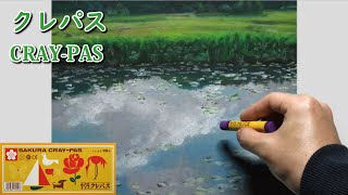 [クレパス画] 1時間40分で描くリアルな湿原の風景のメイキング | 描き方 | Cray-Pas Drawing | -No.207