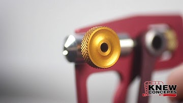 Tightening the Knew Concepts saw blade clamps using a 5/64" allen wrench.