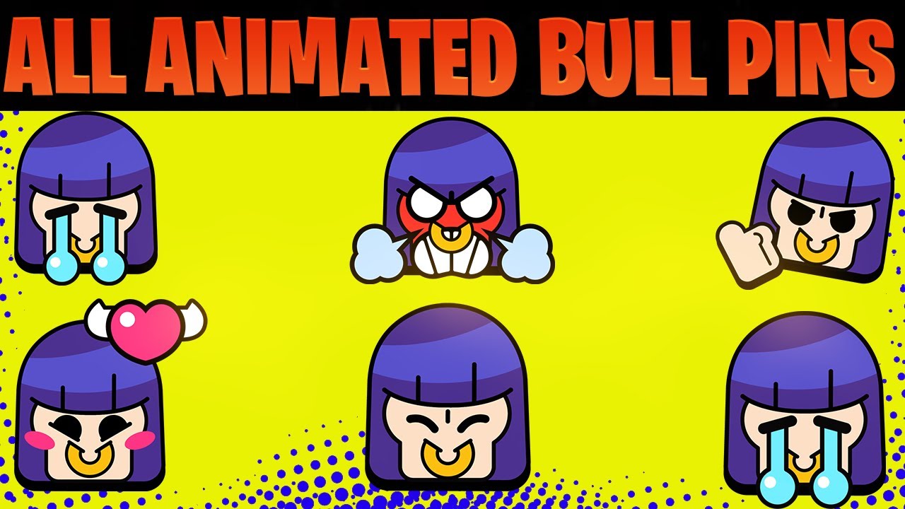 All Animated Bull Pins Brawl Stars Youtube - bull heart pin brawl stars