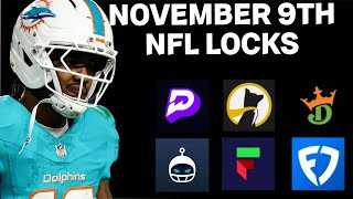 PRIZEPICKS NFL SUNDAY 11/9/25 - 6 FREE PICKS!!! (NFL RUN!!!) - BEST PLAYER PROPS - NFL WEEK 10