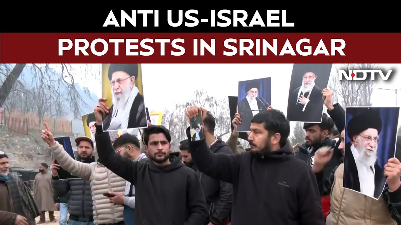 Kashmiri Muslims Take To Streets Protesting Against US And Israel Over Iran In Srinagar