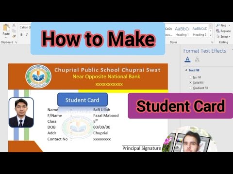 How to Make Student Card In Ms Word - YouTube
