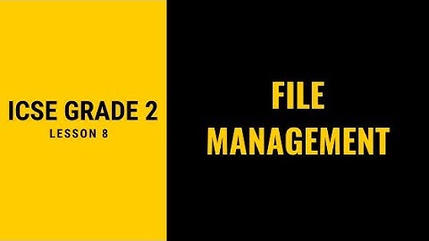 ICSE GRADE 2 | MCS BALACHAUR | FILE MANAGEMENT