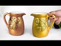 Cement pot showpiece making - Looks like ceramic vase || Tree planter making at home