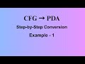 CFG to PDA | Example - 1