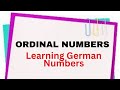 Ordinal Numbers Learning German Numbers Learning German Learngerman Deutsch Deutschlernen 