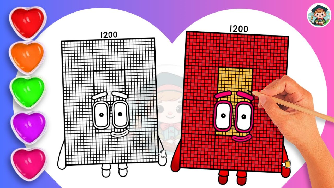How To Draw Numberblock 1200 Coloring🌈 - Learn to draw Numberblock 1200 ...