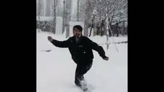 Indian Guy Dancing In The Snow