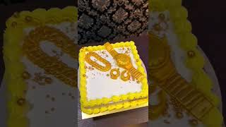 gold watch chain theme cake#shorts #youtubeshorts #shortvideo #cake #reels