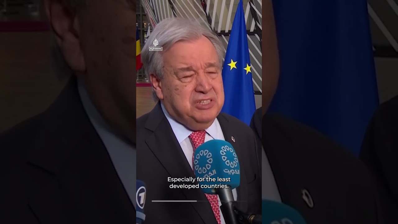 "حان وقت إنهاء الحرب". غوتيريش، مندوب الأمم المتحدة، يحث الولايات المتحدة وإسرائيل على وقف الهجمات | AJ #shorts