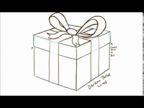 How to Draw a Gift or Present With a Bow - YouTube