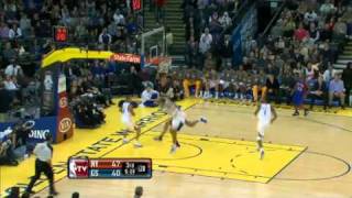 Brandon Rush blocks Landry Fields in the Fastbreak (12/28/11)