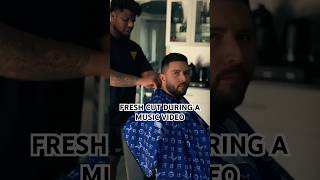 FRESH CUT DURING A MUSIC VIDEO! 💈🎥 🔥 #shorts #shortsfeed #viral #musicvideo #shortsvideo #rap
