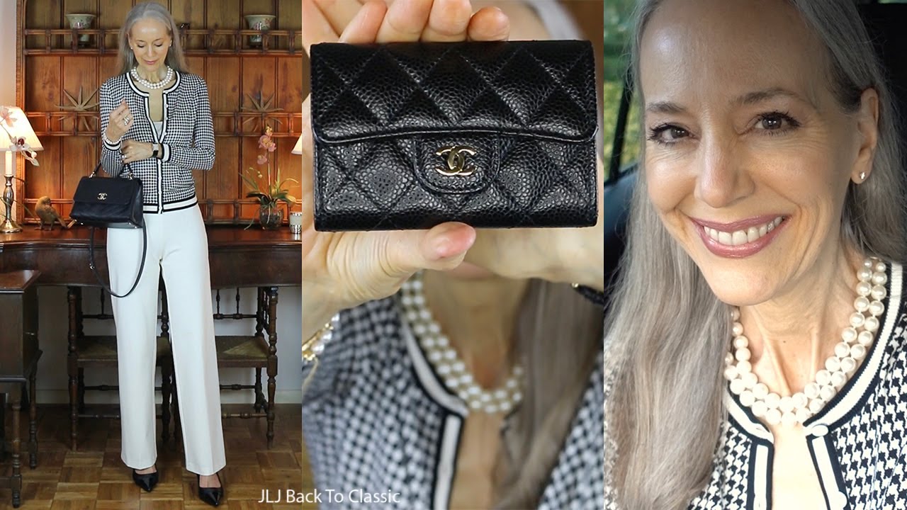 Classic Style: Black Houndstooth Cardigan, Ivory Slim Pants; What's in My Black  Chanel Chevron Chic Top-Handle Bag / Fashion Over 40, 50 – JLJ Back To  Classic/