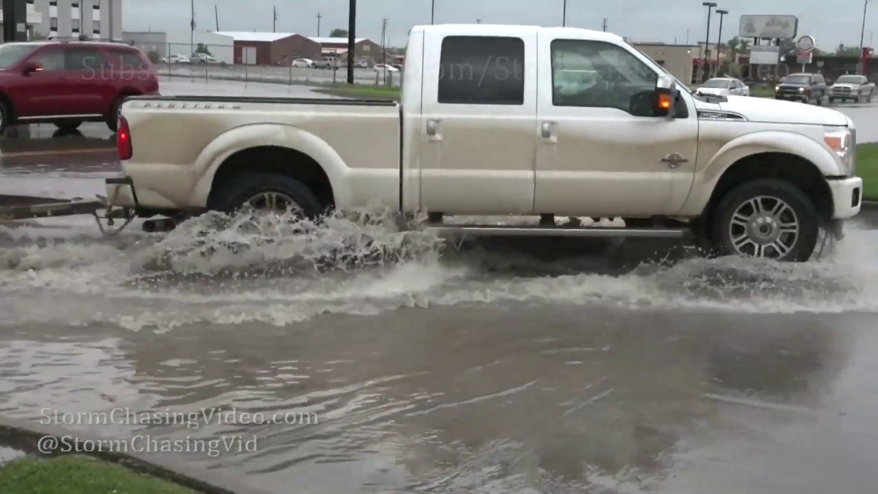 Severe storms cause street flooding in Augusta, KS - 5/24/2019