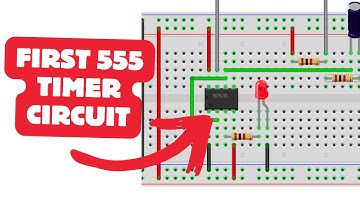 555 Timer On Breadboard with Schematic