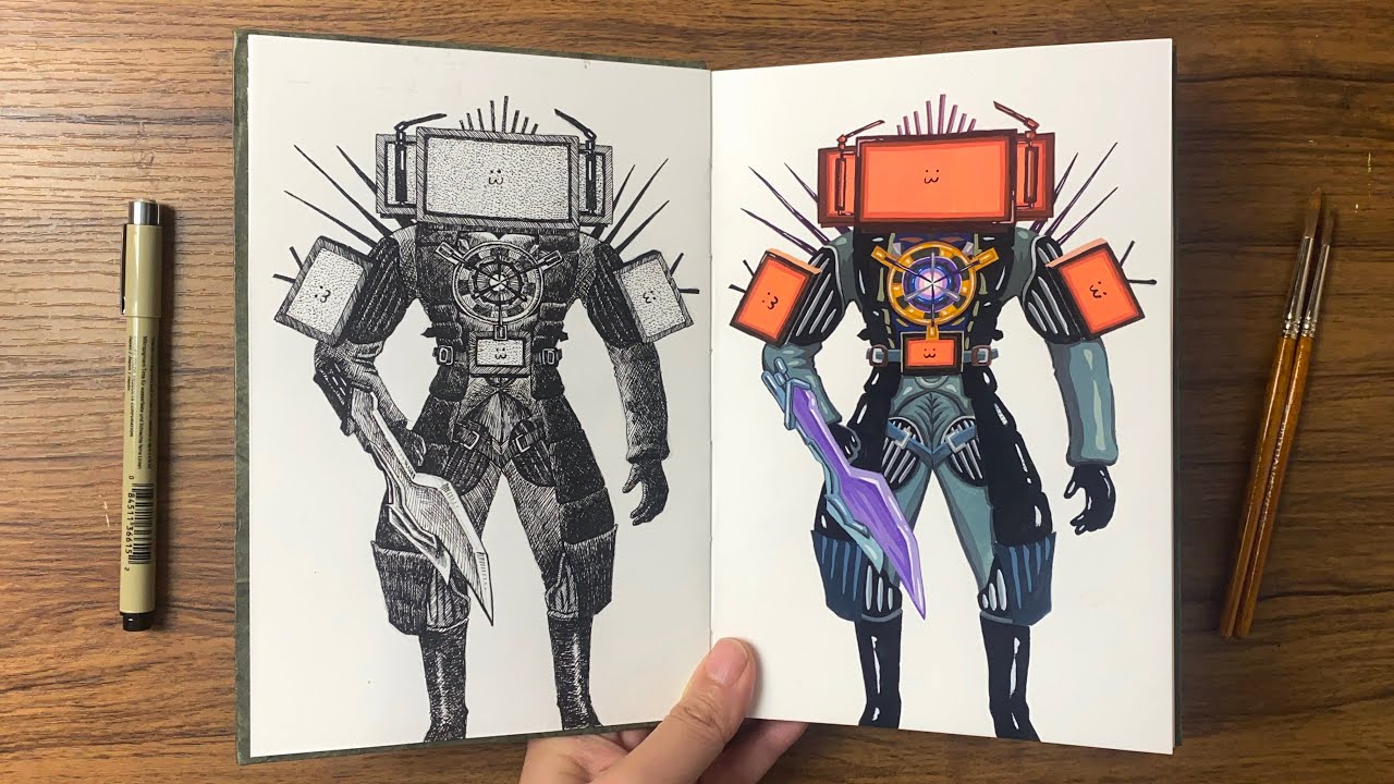 How to draw a Titan Tv Man from Skibidi toilet | Game characters ...