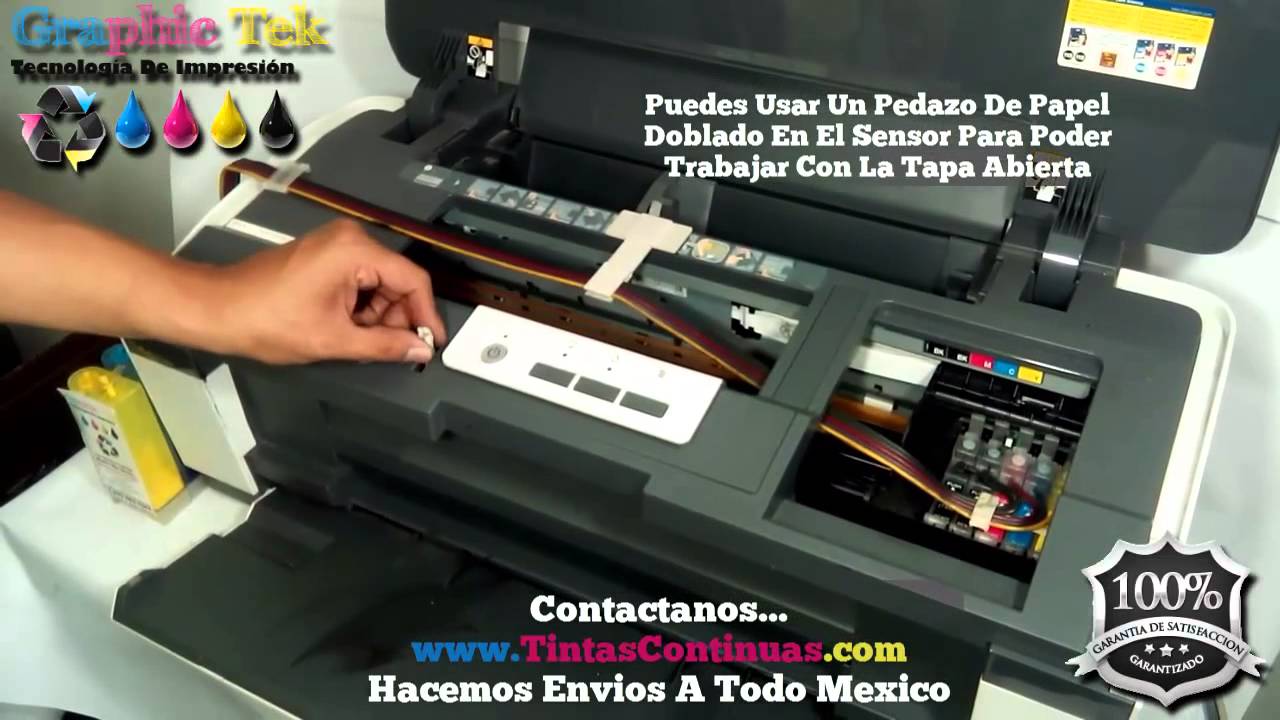 Instalación Sistema De Tinta Continua En Epson Stylus Office T1110 - YouTube