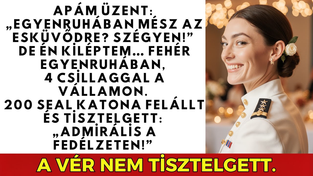 Apám gúnyolt az esküvőmön — míg 200 SEAL felállt és tisztelgett: „Admirális a fedélzeten!”