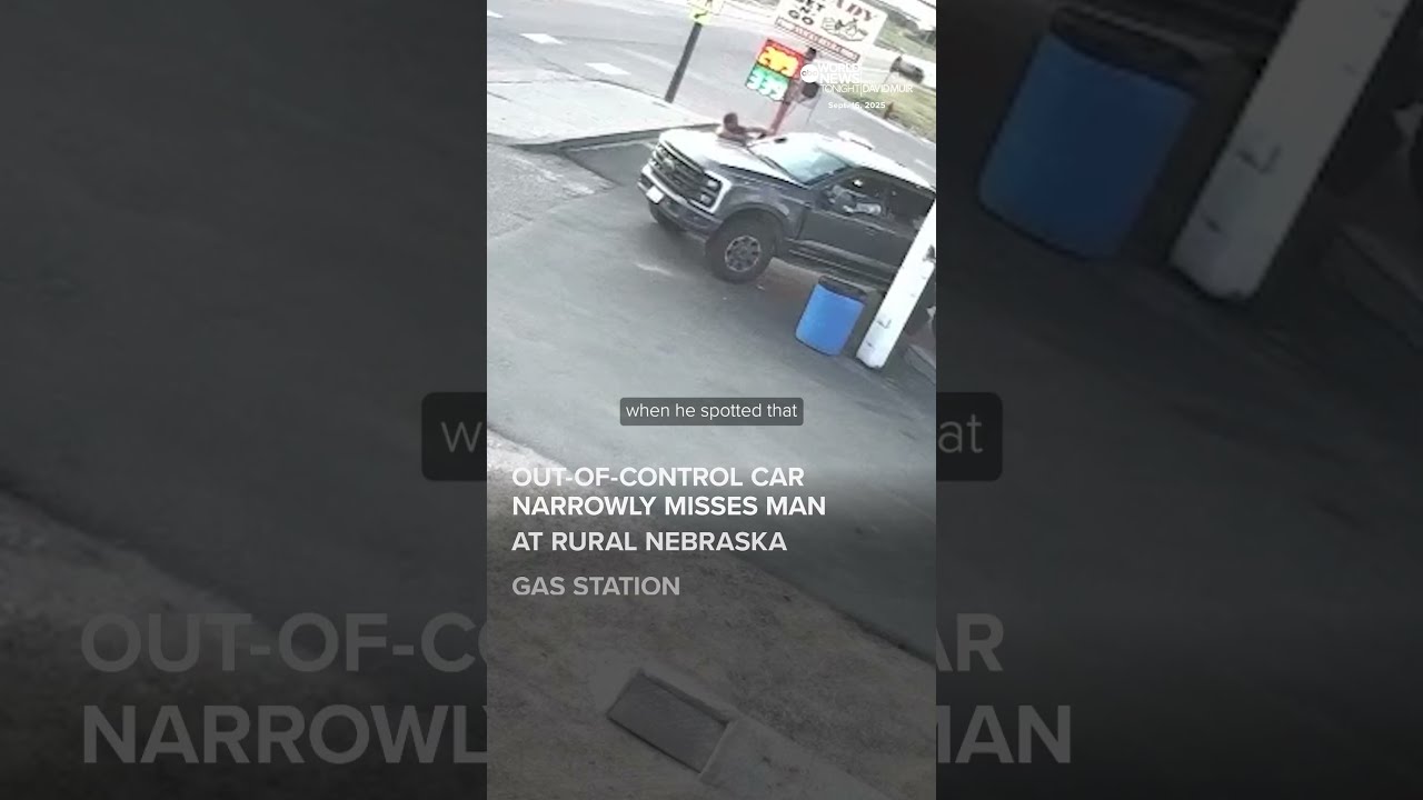 Out Of Control Car Narrowly Misses Man At Rural Nebraska Gas Station