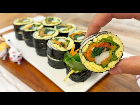 먹어도 먹어도 살이 쭉쭉 빠져요! 밥 없는 김밥! 다이어트에는 키토 김밥이 최고!!