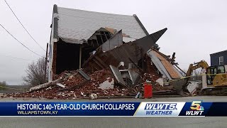Historic 140-year-old church collapses in Kentucky after weekend storms