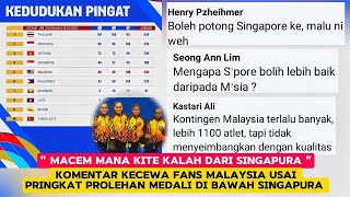 🔴Komentar kecewa fans malaysia usai peringkat perolehan medali sea games di bawah Singapura