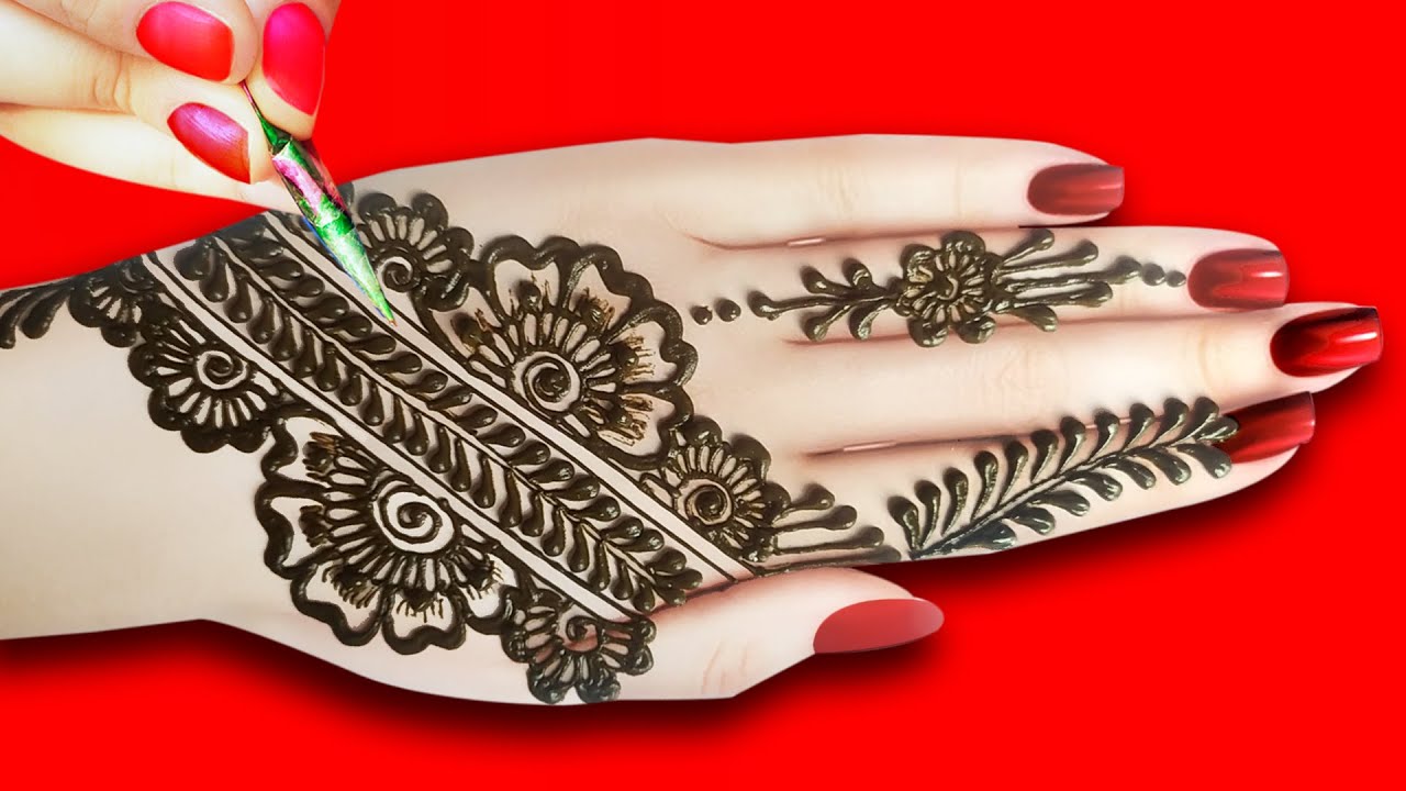 Easy Arabic Mehndi Design Tricks 2021 || Very easy trick mehndi design ...