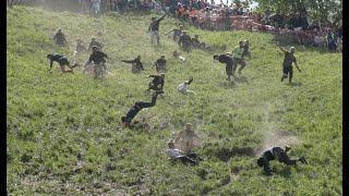 Thrills and spills as Cheese Rolling 2023 leads to MULTIPLE injuries in Gloucestershire, UK