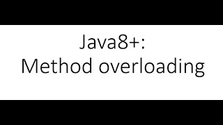 Java tutorial - method overloading