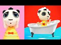 Panda found Dolly and pretends to be a parent | Dolly and Friends