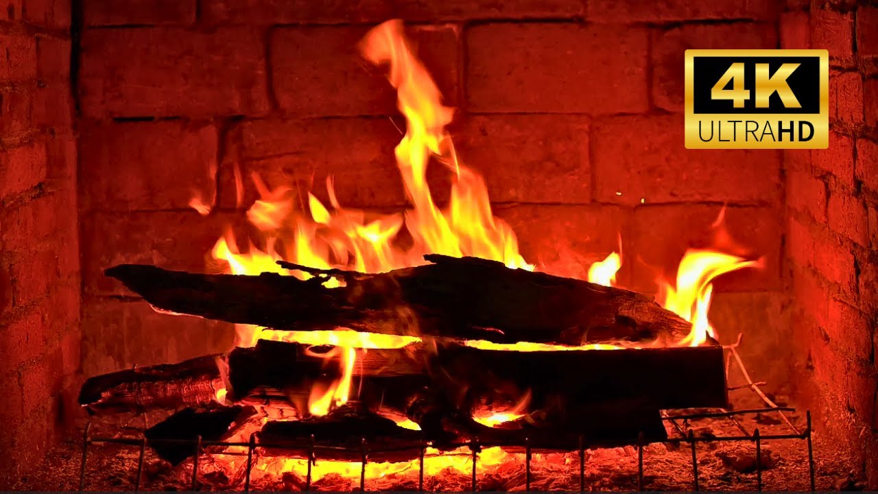 🔥 Crackling Fireplace 4K. Burning Fireplace & Crackling Fire Sounds. Relaxing Fireplace