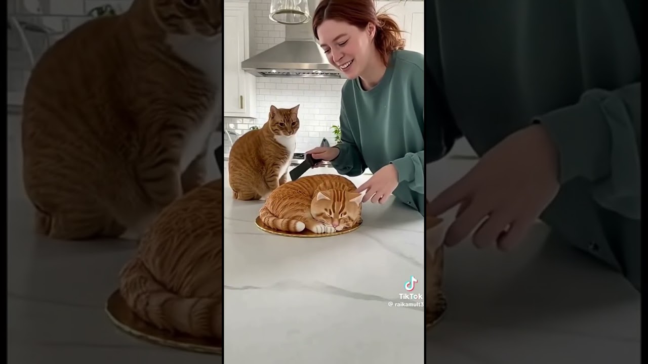 Dog fake cake cut prank 😂